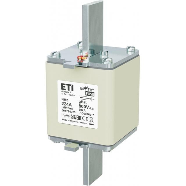 Wkładka topikowa NH do ochrony akumulatorów, magazynów energii DC NH2 gBat 224A 800V DC 004724323 ETI