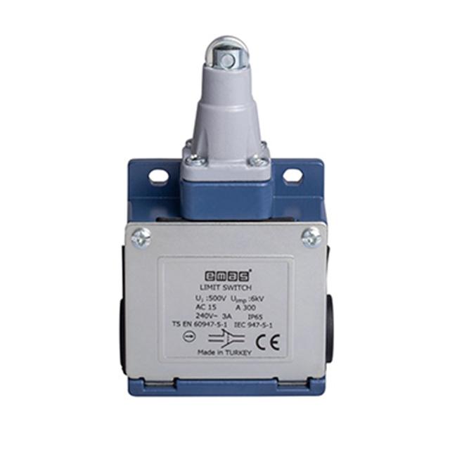 Łącznik w obudowie metalowej, 1NC+1NO, popychacz z rolką metalową