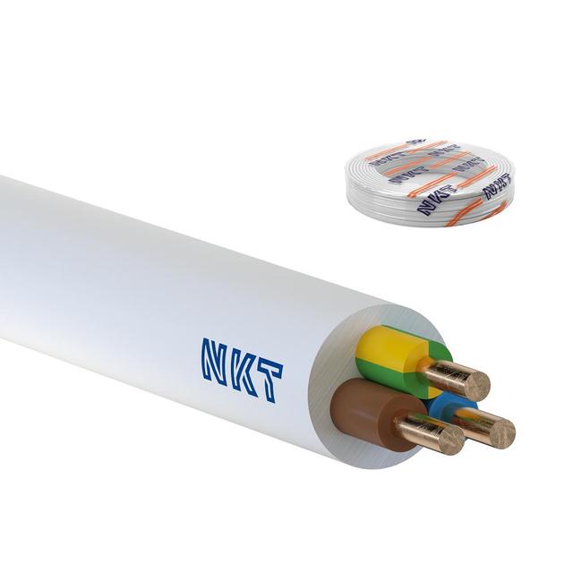 Przewód instalacyjny YDY żo 3x1,5mm2 biały 450/750V /100m/ NKT