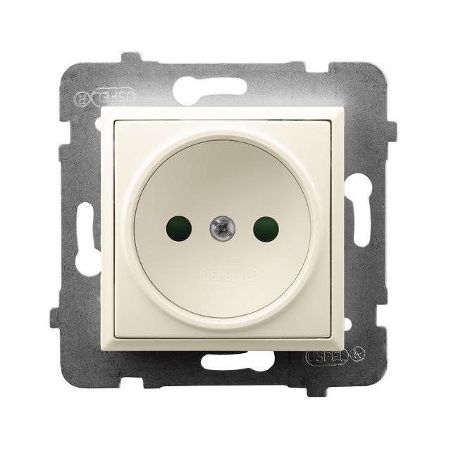 ARIA Gniazdo pojedyncze z przesłonami torów prądowych - kolor ecru