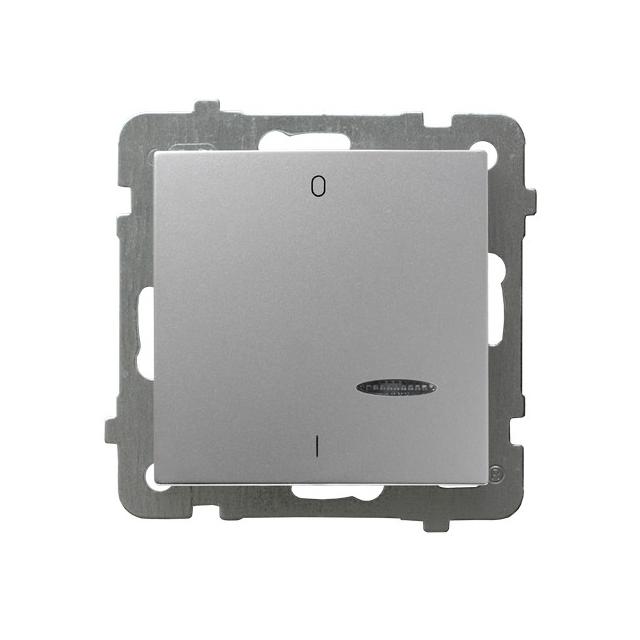 AS Łącznik dwubiegunowy z podświetleniem niebieskim - kolor srebro