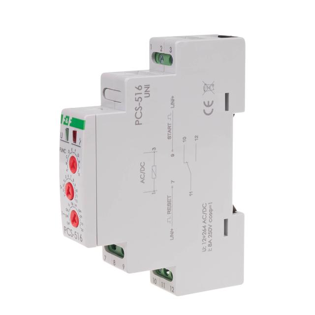 Przekaźnik czasowy 10-funkcyjny styk: 1 Z/R 12-264V PCS-516UNI F&F