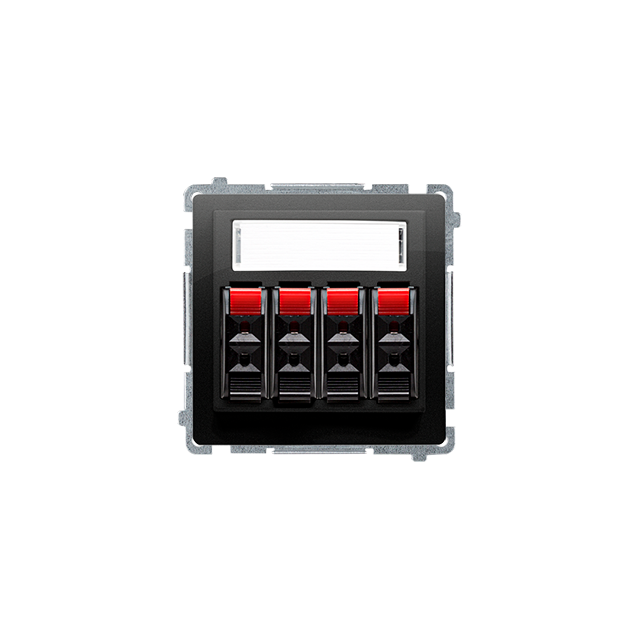 Simon BASIC WMUG-04000x-Y011 Gniazdo głośnikowe 4-krotne z polem opisowym (moduł). Do podłączenia 4 BMGL34.01/49 KONTAKT