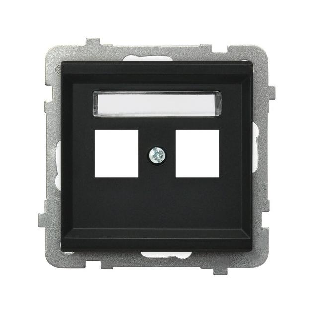 SONATA Obudowa gniazda podwójnego typu Keystone prosta - kolor czarny metalik