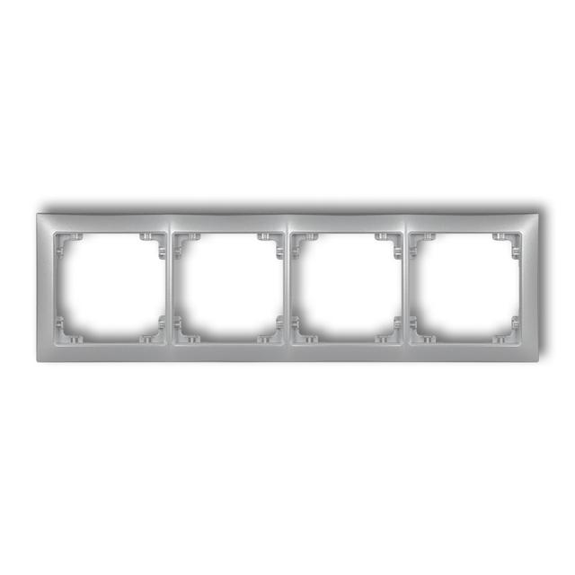 DECO Ramka uniwersalna poczwórna z tworzywa DECO Soft srebrny metalik