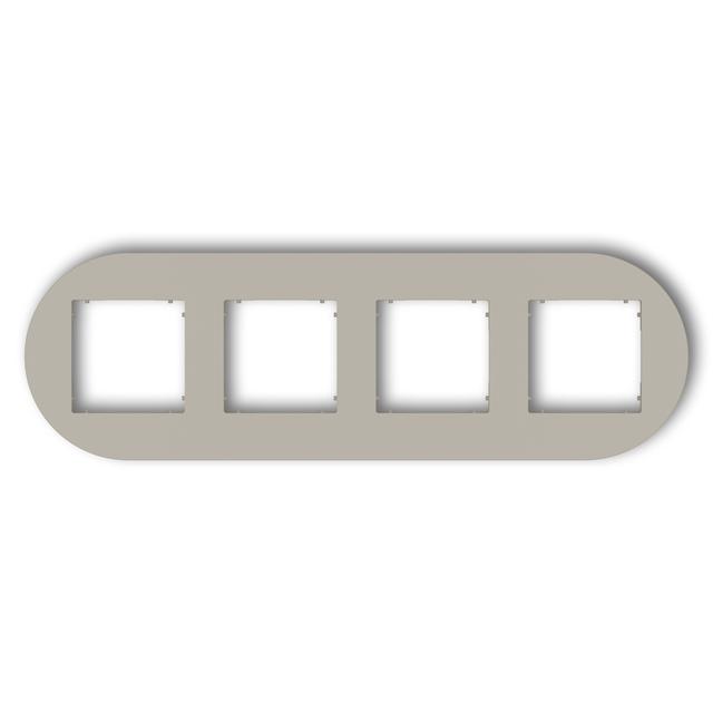 MINI Ramka uniwersalna poczwórna okrągła z tworzywa taupe