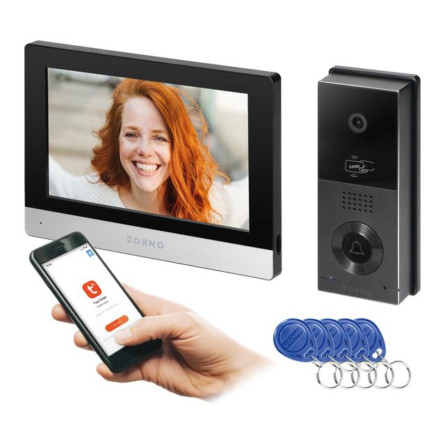 XIRAN zestaw wideodomofonowy bezsłuchawkowy monitor dotykowy 8" LCD Wi-Fi + APP na telefon z gn