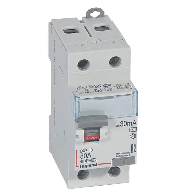 Wyłącznik Różnicowoprądowy P 302 2P 80A 30Ma Typ AC DX3 411507 LEGRAND