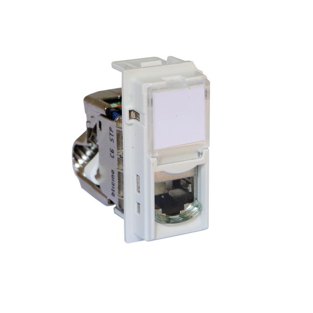 LIVING NOW - GNIAZDO RJ45 - STP - KAT.6 - 1 MODUŁ - BIEL, Bticino