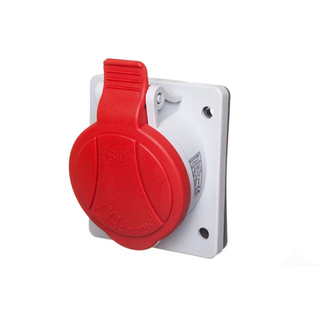 Gniazdo tablicowe skośne 5P 16A 400V czerwone GTS 16/5 IP-44 921820 ELEKTROMET