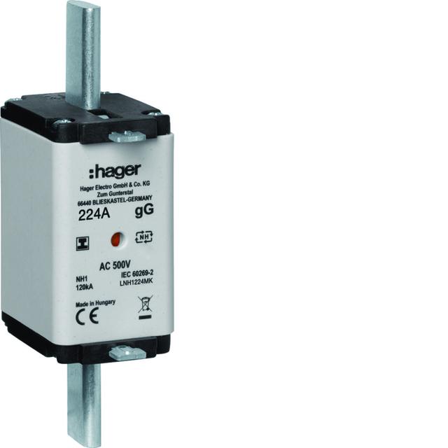 Wkładka bezp. nożowa NH1 wsk.podw. uchwyt izol. gG 224A 500 VAC LNH1224MK HAGER