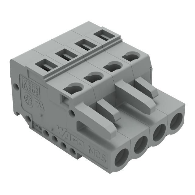MCS-MIDI Classic gniazdo 4-bieg. szare raster 5 mm /100szt./ WAGO