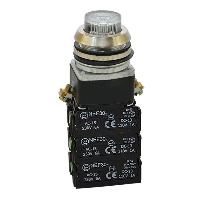 Przycisk NEF30-WL3X3Y/24V bezbarwny