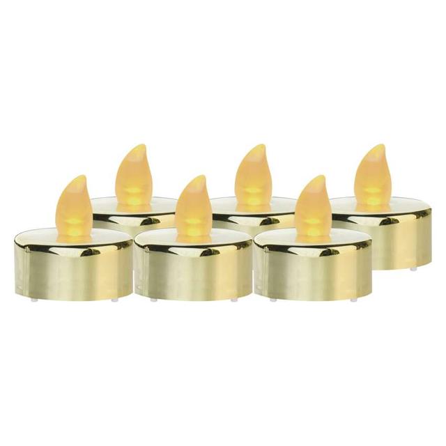 Świeczki tealight złote 6x CR2032 vintage kpl. 6 szt. DCCV13 EMOS