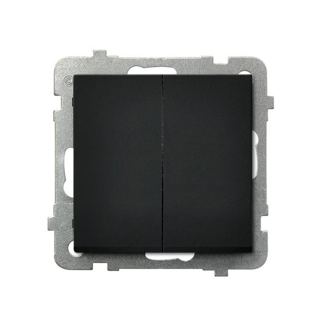 SONATA Łącznik schodowy + jednobiegunowy - kolor czarny metalik