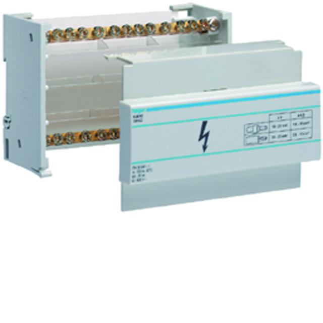 Blok rozdzielczy 100A 2P 29kA 1x35/1x25+10x16 KJ01A HAGER