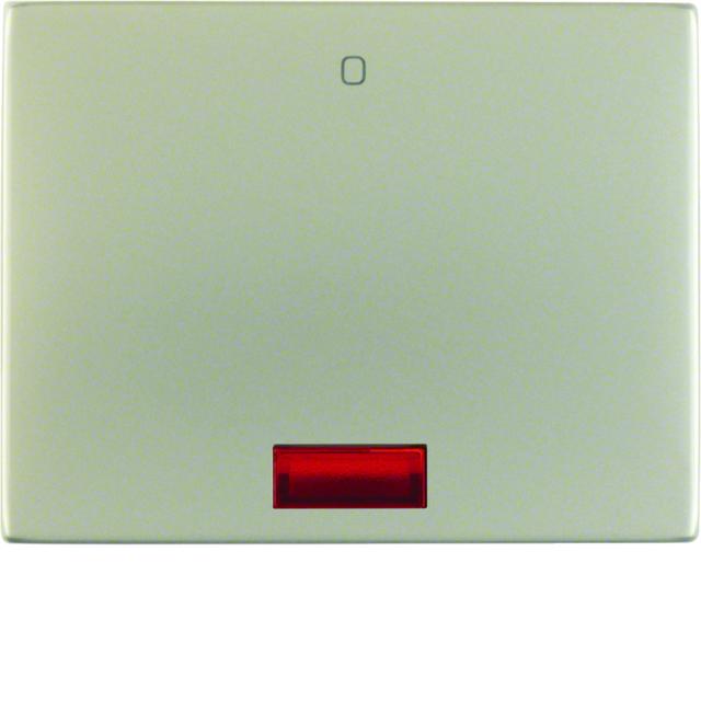 BERKER K.5 Klawisz z czerwoną soczewką z nadrukiem 0 stal szlachetna nierdzewna 14177104 HAGER
