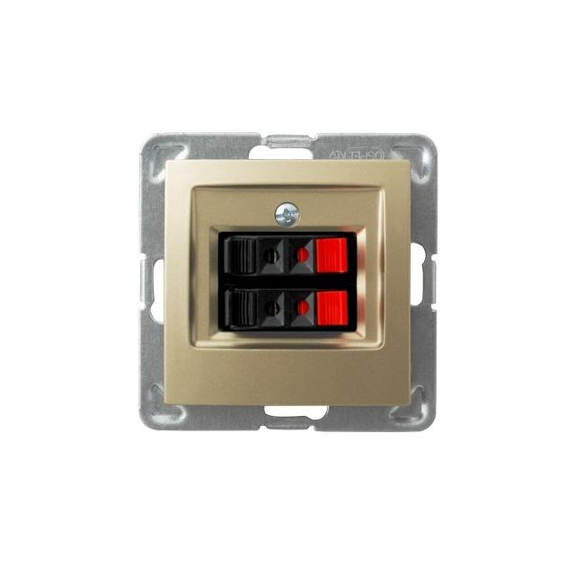 IMPRESJA Gniazdo głośnikowe podwójne - kolor złoty metalik