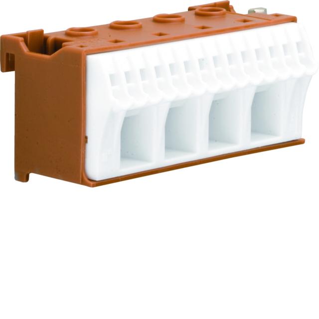 QuickConnect Blok samozacisków fazowy brązowy 4x16+14x4mm2 szer. 75mm KN18P HAGER