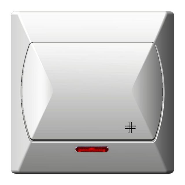 AKCENT Łącznik krzyżowy z podświetleniem pomarańczowym - kolor biały