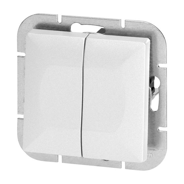 Łącznik podtynkowy świecznikowy Pearl, 10A, 250V, WP-2P, biały OR-OE-7701/W ORNO