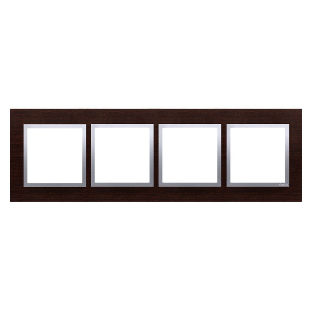 Simon 54 Nature Ramka 4-krotna Nature-Drewno SREBRNE WENGE IP20/IP44* (*IP44-należy zastosować zestaw uszczelek DUN4) DRN4/84 KONTAKT