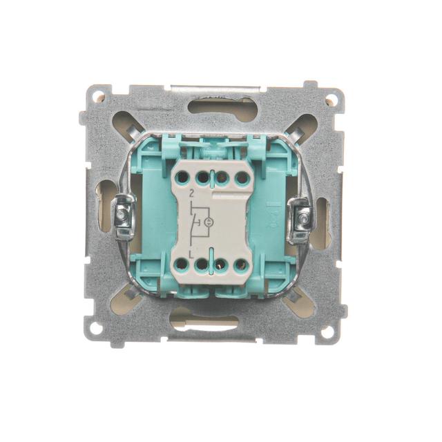 Simon Basic Przycisk pojedynczy zwierny bez piktogramu z podświetleniem LED 10A szybkozłączka beż