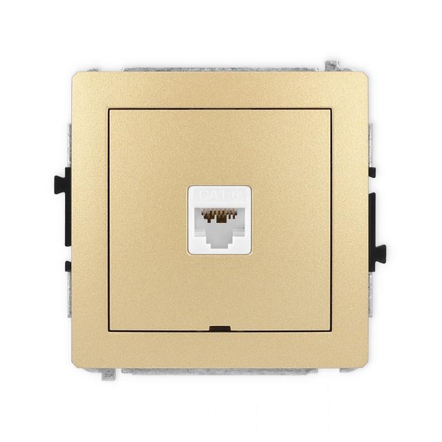 DECO Mechanizm gniazda komputerowego pojedynczego 1xRJ45, kat. 6A, 8-stykowy, bez pola opisowego zło