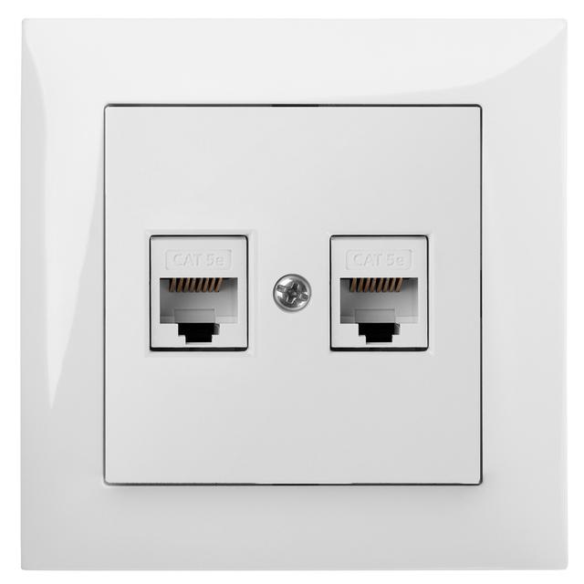 GPT SENTIA 2xRJ45 komputerowe białe  IP 20 biała