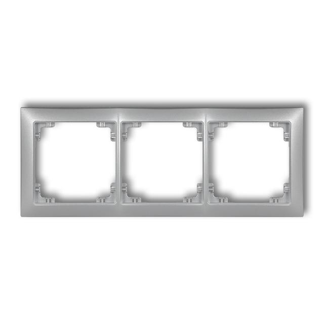 DECO Ramka uniwersalna potrójna z tworzywa DECO Soft srebrny metalik