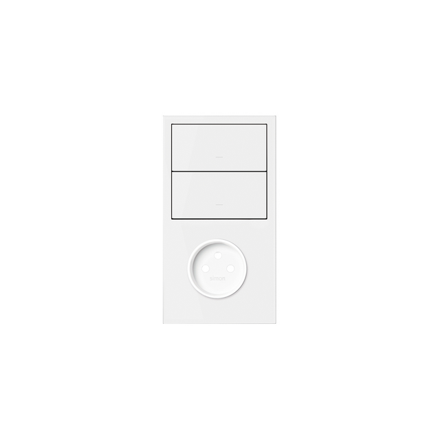Simon 100 Panel 2-krotny: 1 gniazdo + 2 klawisze biały mat 10020222-230 KONTAKT