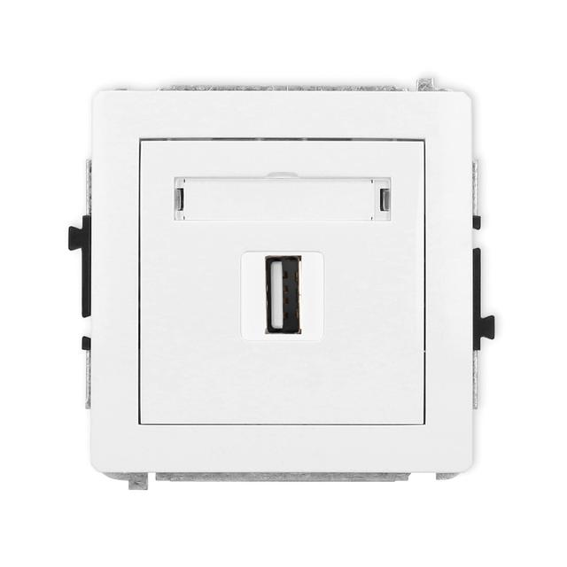 DECO Mechanizm gniazda pojedynczego USB A-A 2.0 biały
