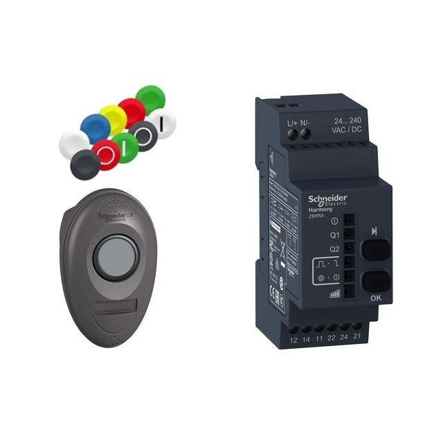 Harmony XB5 Zestaw bezprzewodowy i bezbateryjny Przycisk Odbiornik Wkładki 24-240 V AC/DC XB5RMA04 Schneider