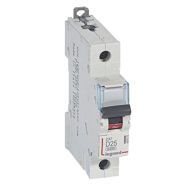 WYŁĄCZNIK NADPRĄDOWY S 301 1P D 25A 6000A SERII DX3, Legrand