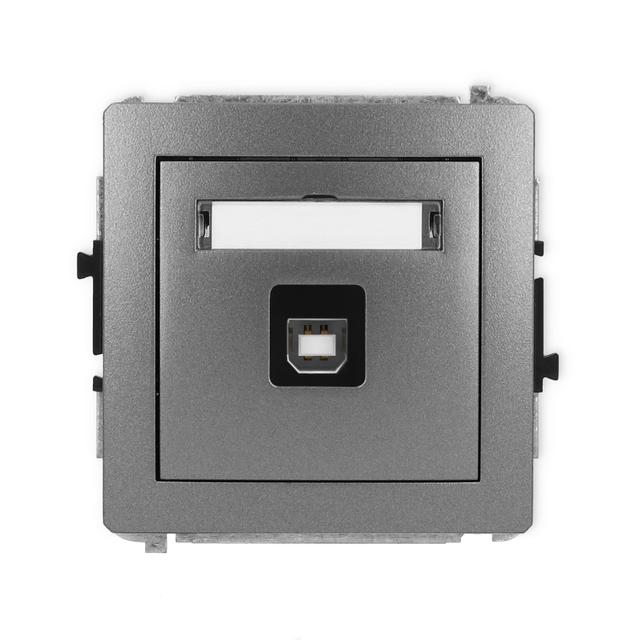 DECO Gniazdo pojedyncze USB A-B 2.0 grafitowy 11DGUSB-3 KARLIK