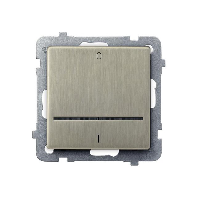 SONATA Łącznik dwubiegunowy z podświetleniem niebieskim - kolor nowe srebro