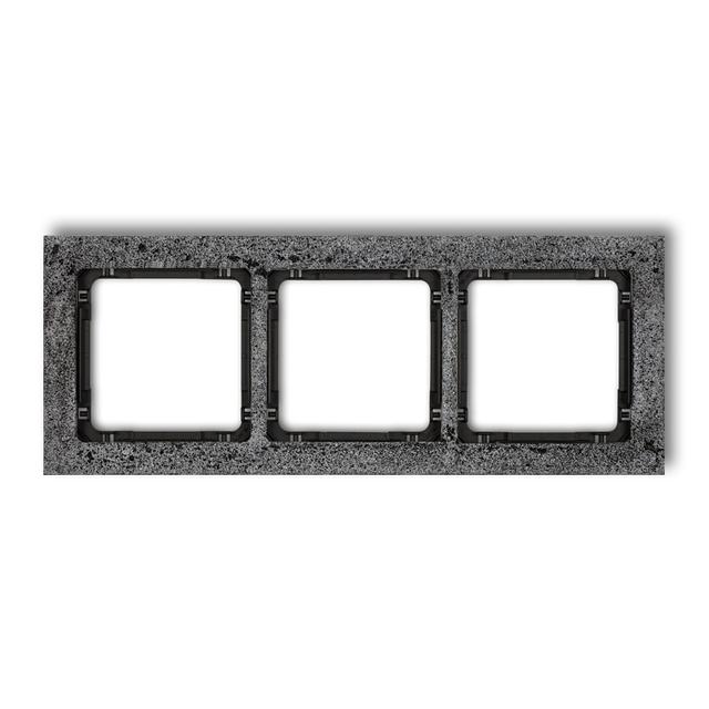 DECO Ramka uniwersalna potrójna - beton (ramka: antracytowa; spód: czarny)