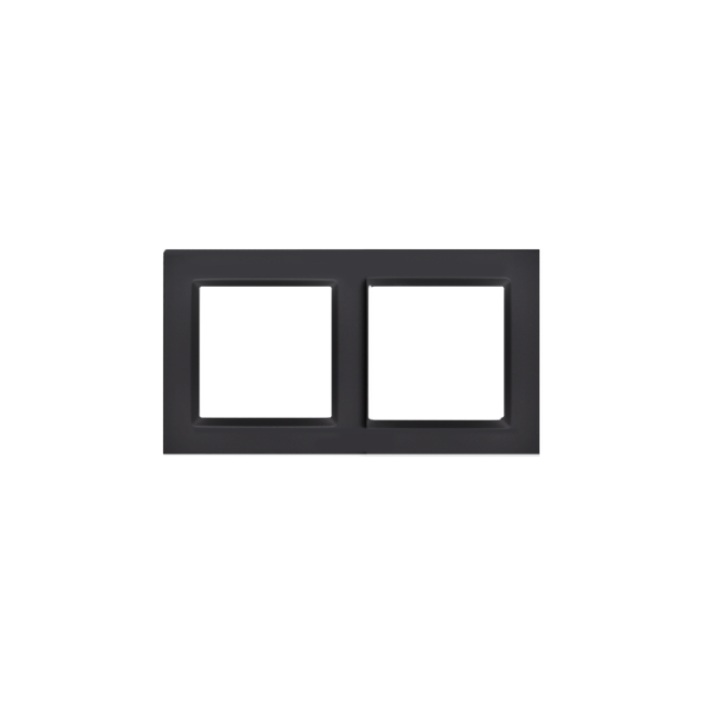 Simon 10 Ramka 2-krotna podwójna poziom i pion czarny mat