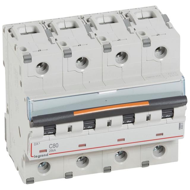 Wyłącznik Nadprądowy S324 C80 4P 80A 25Ka DX3 409801 LEGRAND
