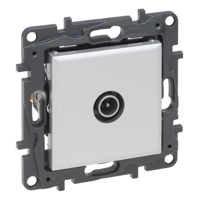 Niloe Step - gniazdo TV, końcowe do instalacji typu gwiazcda, 1,5 dB- kolor aluminium, Legrand