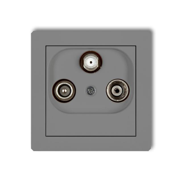 DECO Mechanizm gniazda abonenckiego RTV-SAT końcowego multimedialnego (Internet) szary mat