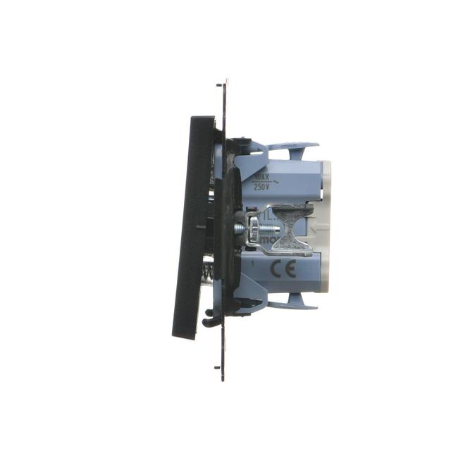Simon 55 Przycisk zwierny /dzwonek/ z podświetleniem LED szybkozłączka Czarny mat TD1L.01/149 KONTAKT