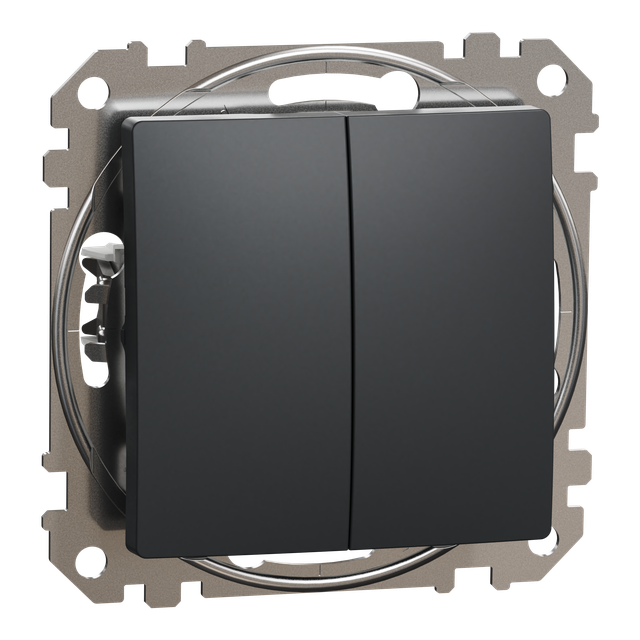 Sedna Design & Elements, przycisk podwójny, czarny antracyt