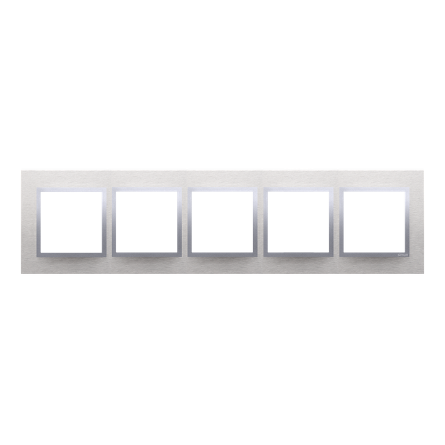 Simon 54 Nature Ramka 5-krotna Nature-Metal INOX KLASYCZNY IP20/IP44* (*IP44-należy zastosować zestaw uszczelek DUN5) DRN5/77 KONTAKT