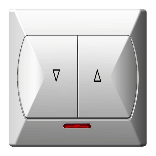 AKCENT Łącznik żaluzjowy, zwierny, z podświetleniem pomarańczowym - kolor biały