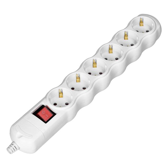 Rozgałęźnik wielogniazdowy 6x2P+Z z wyłącznikiem Schuko biały OR-AE-13269(GS)/W ORNO