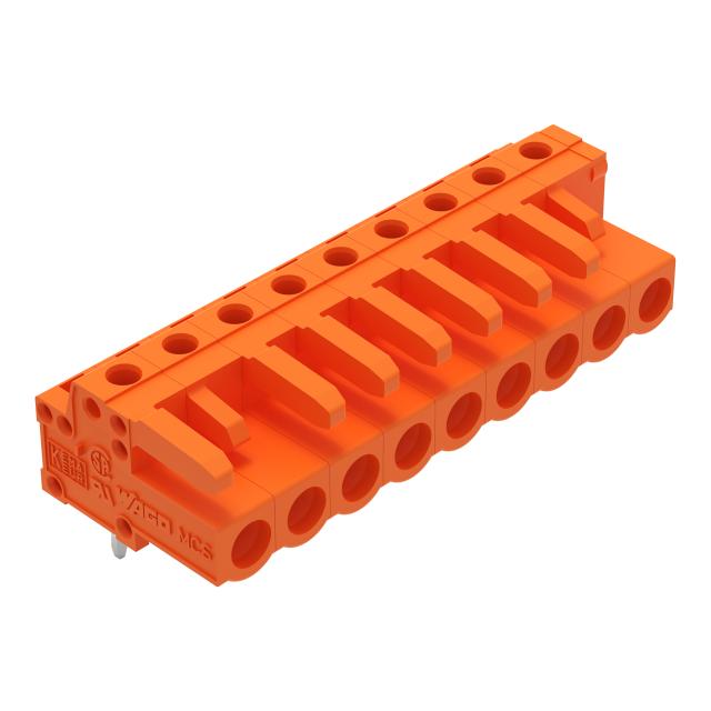 MCS-MIDI Classic gniazdo kątowe 9-bieg. pomarańczowe raster 5,08 mm /50szt./ WAGO