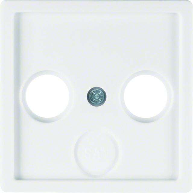 BERKER Q.x Płytka czołowa do gniazda antracytowego 2- i 3-wyj. biały aksamit 12036089 HAGER