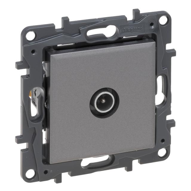 Niloe Step - gniazdo TV, końcowe do instalacji typu gwiazcda, 1,5 dB- kolor stalowy, Legrand