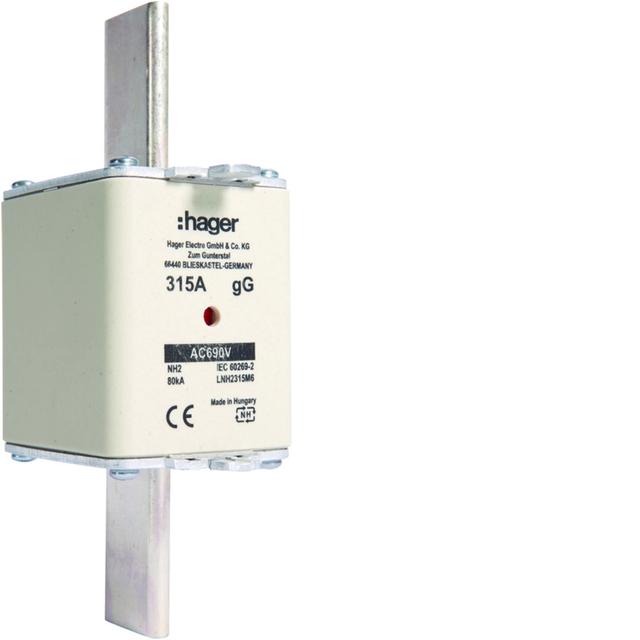 Wkładka bezp. nożowa NH2 wsk.podw. uchwyt nieiz. gG 315A 690VAC LNH2315M6 HAGER